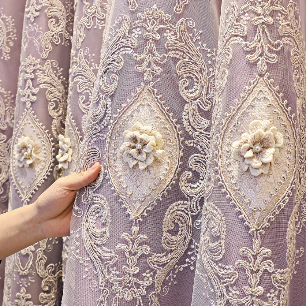 Luxury Vintage-Style Embroidered Curtains