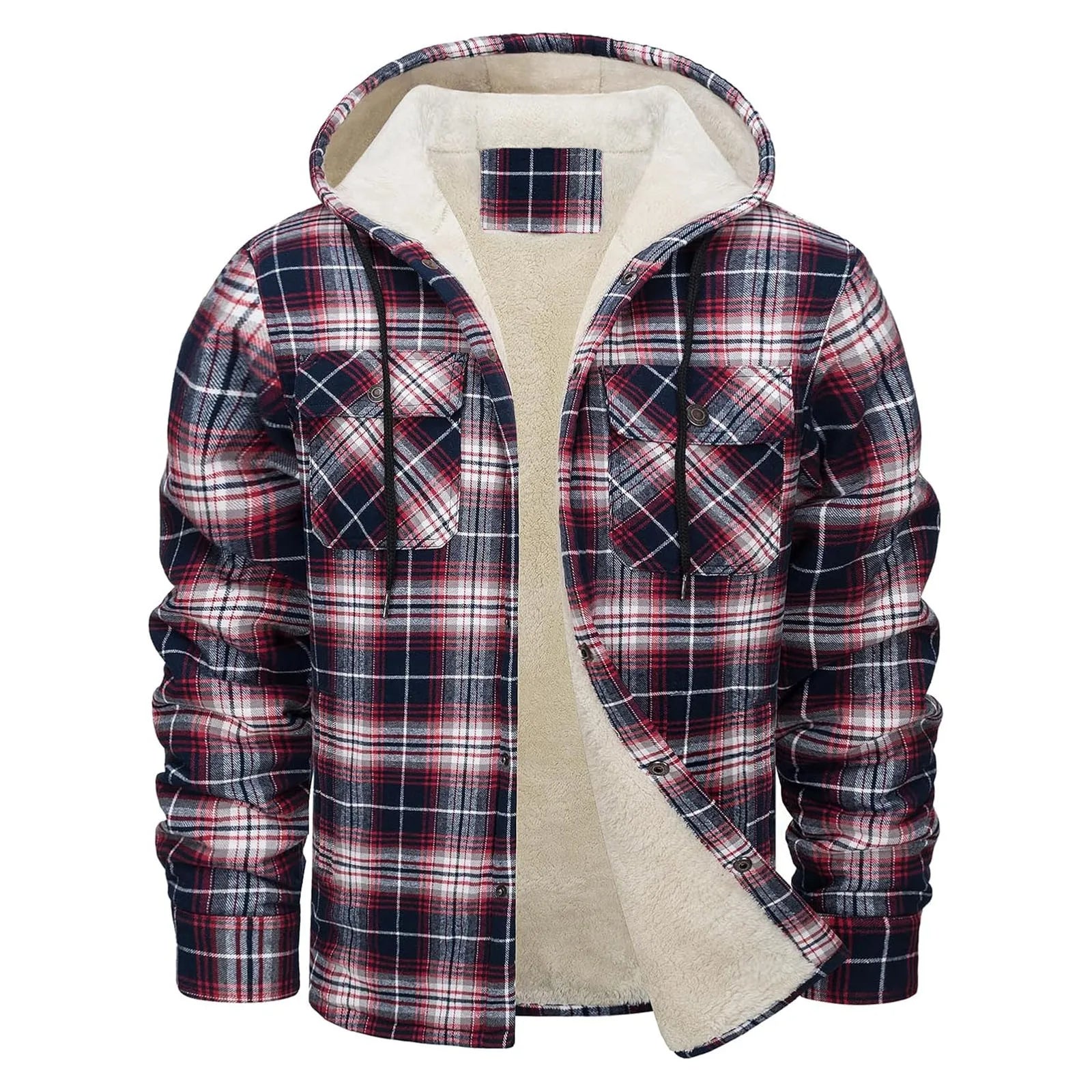 Thick  Flannel Hooded Jacket