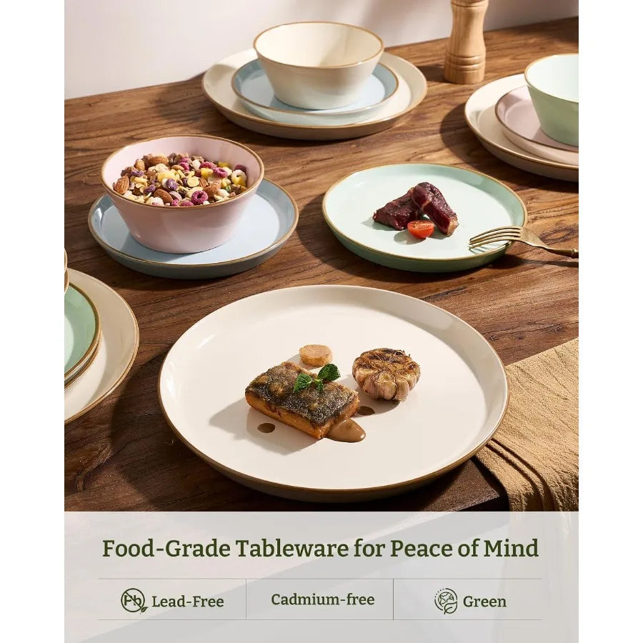 12 Pieces Stoneware Dish Set
