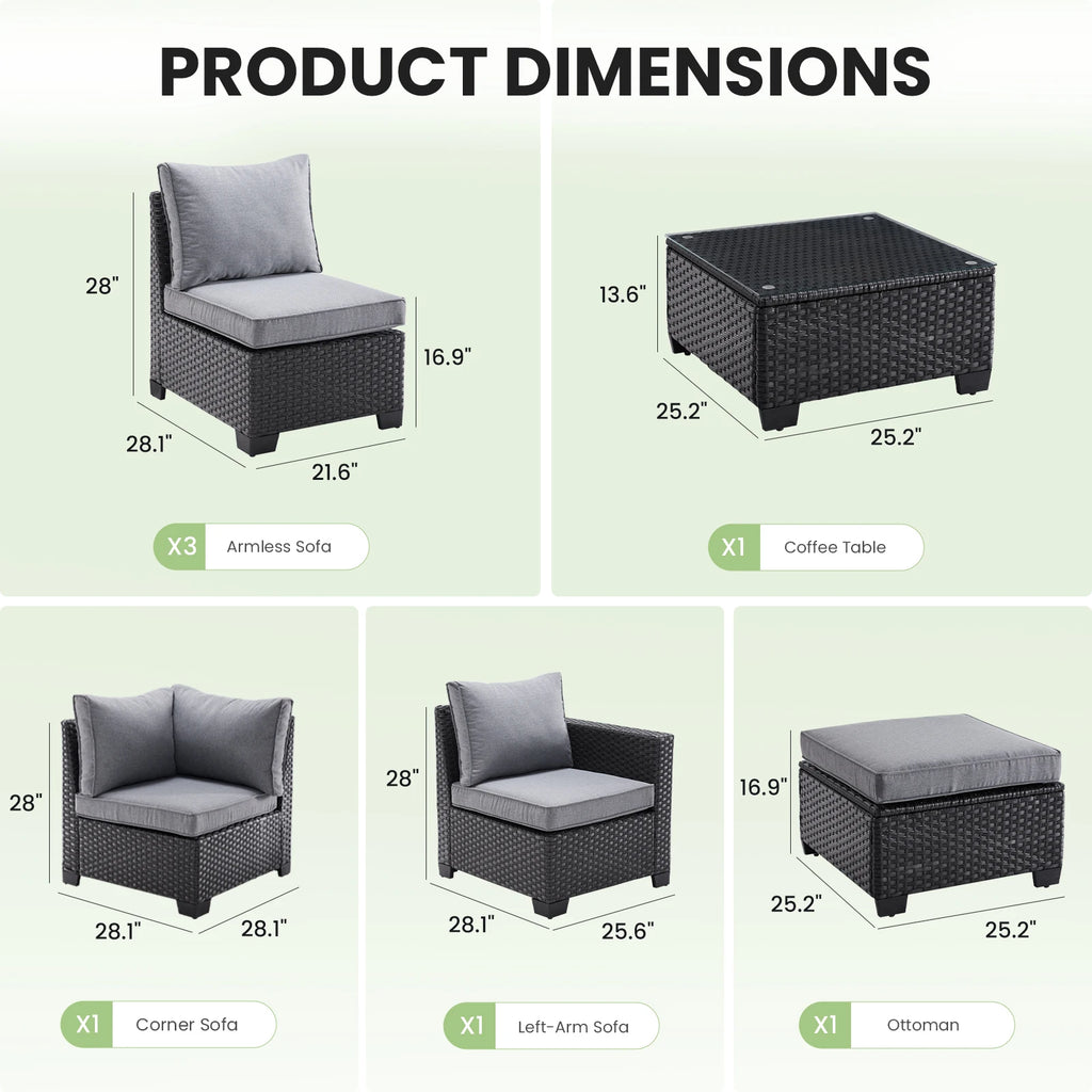 Patio Sectional Sofa Set