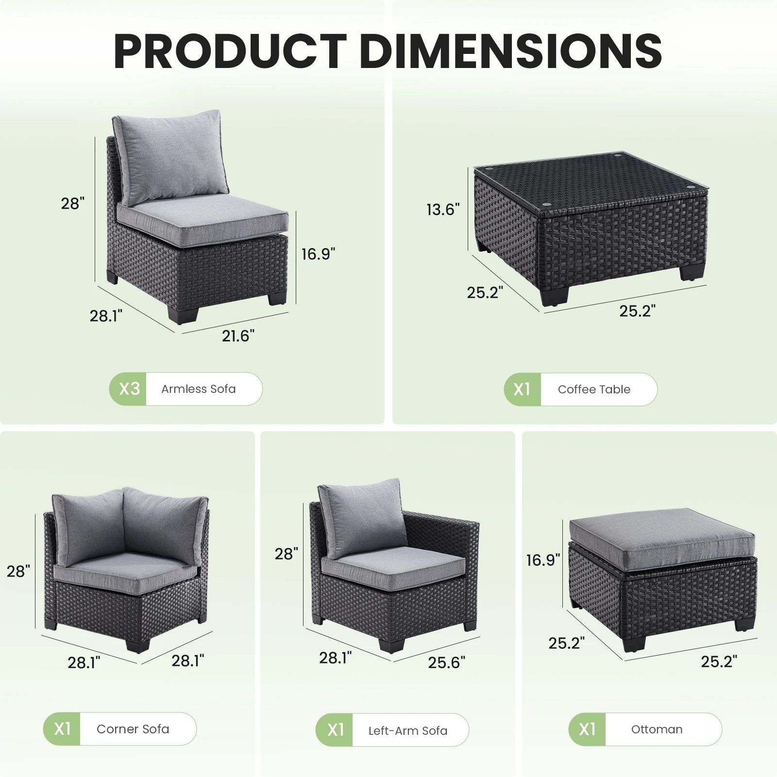 Patio Sectional Sofa Set