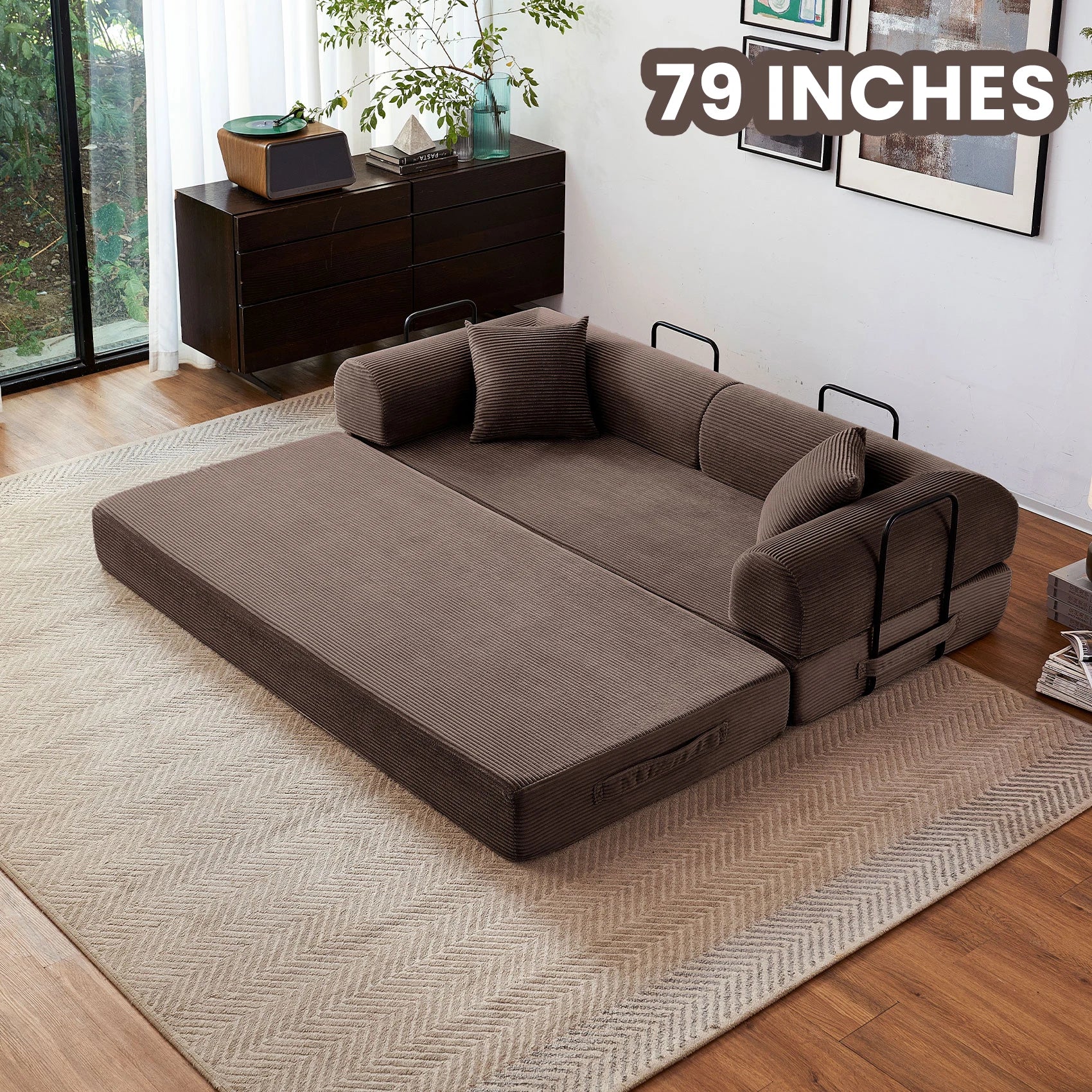 79'' Boneless Couch Foldable Convertible