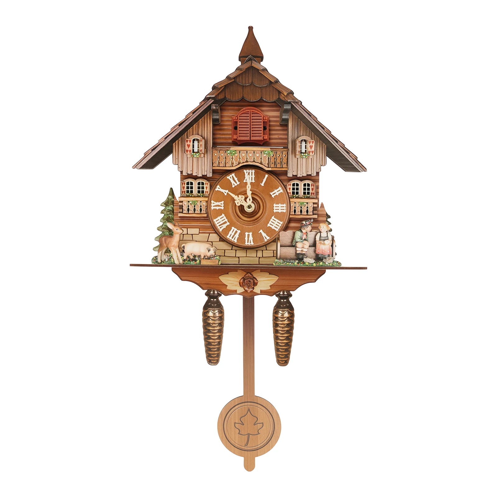 Vintage Cuckoo Wall Clock with Bird Chime