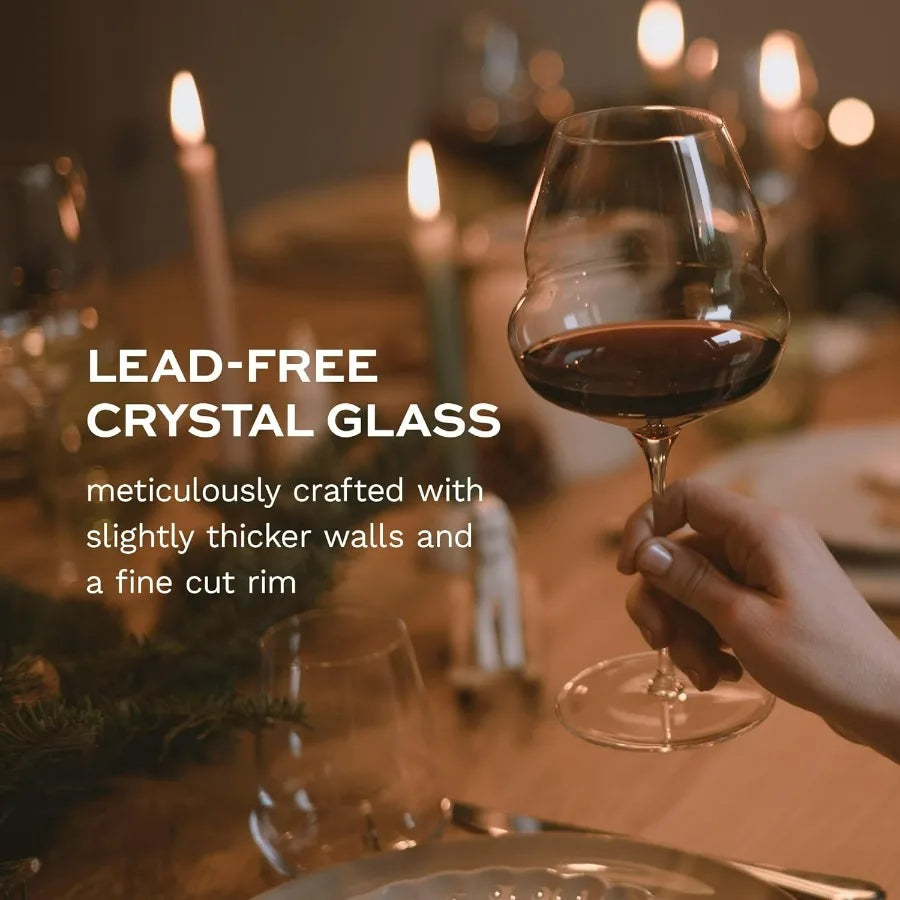 Burgundy Red Wine Glasses Set of 6
