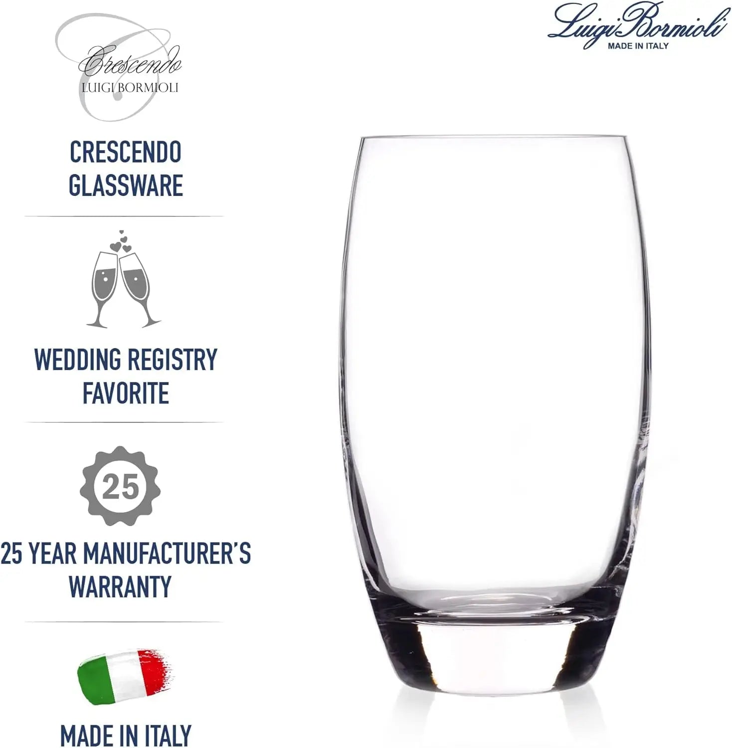 Set of 4 Lead-Free Crystal Tall Tumblers