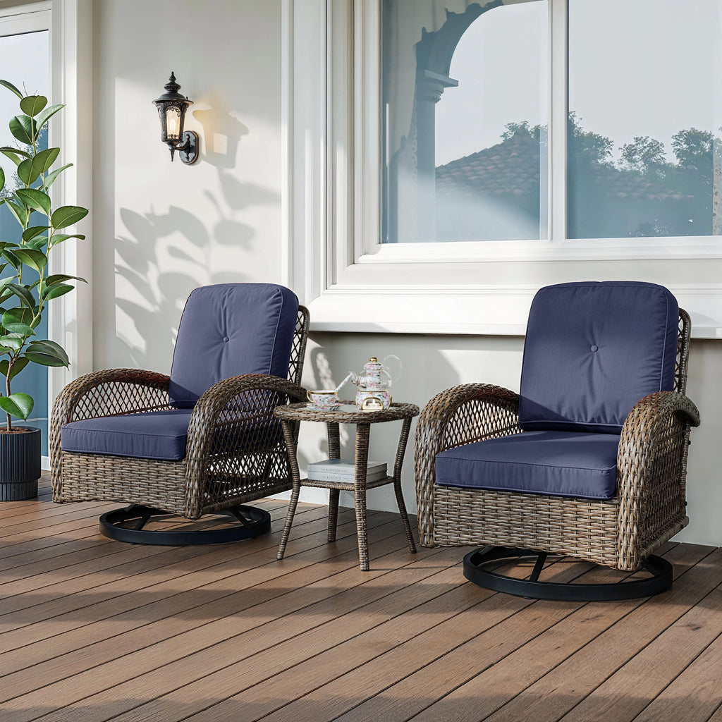 Bistro Set. Rotating Rocking Chair Set