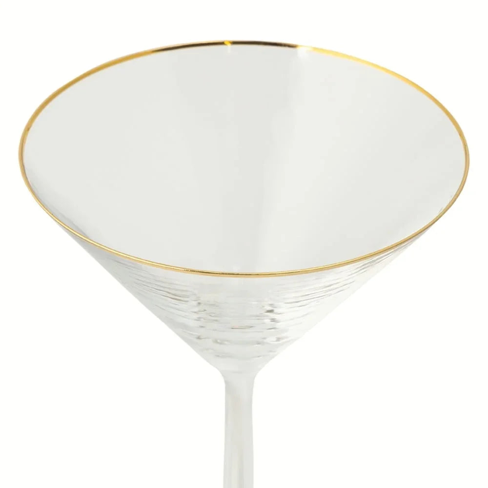 Elegant Martini Glass with Gold Rim
