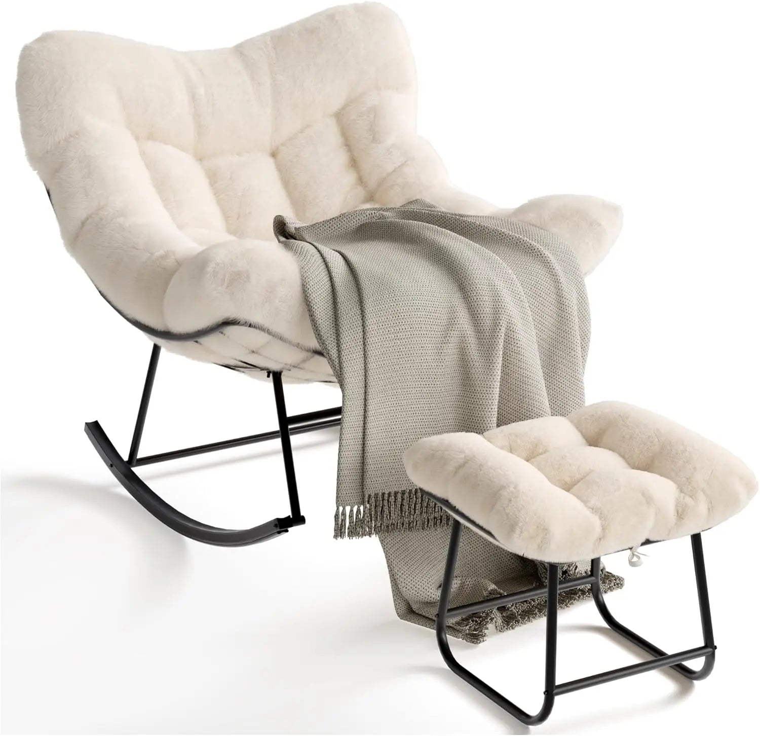 Patio Lounge Chair Rattan Egg Rocker