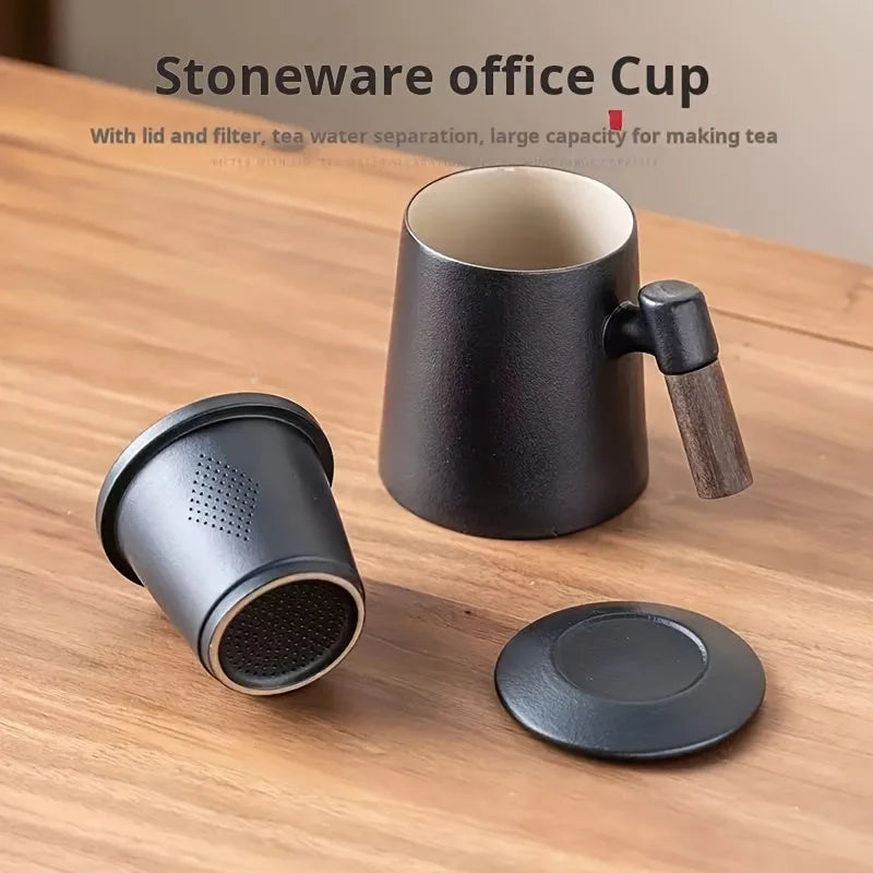 Ceramic Mug With Separation Filter & Lid