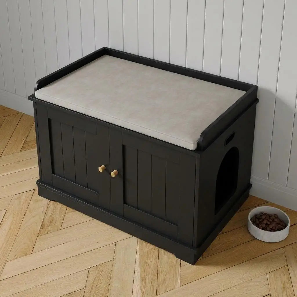 Hidden Wooden Cat Washroom Furniture Large