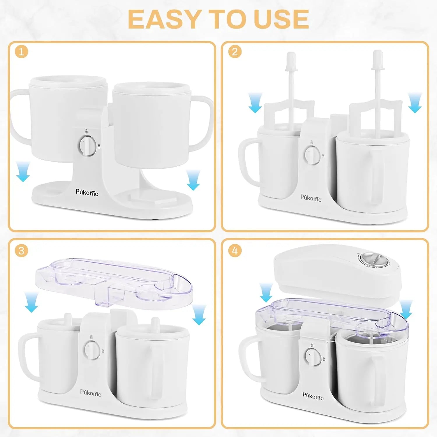 Home Ice Cream Maker with Two Bowls