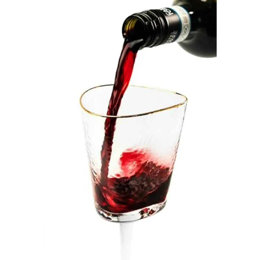 Gold Rimmed Wine Glasses Set of 4 10oz