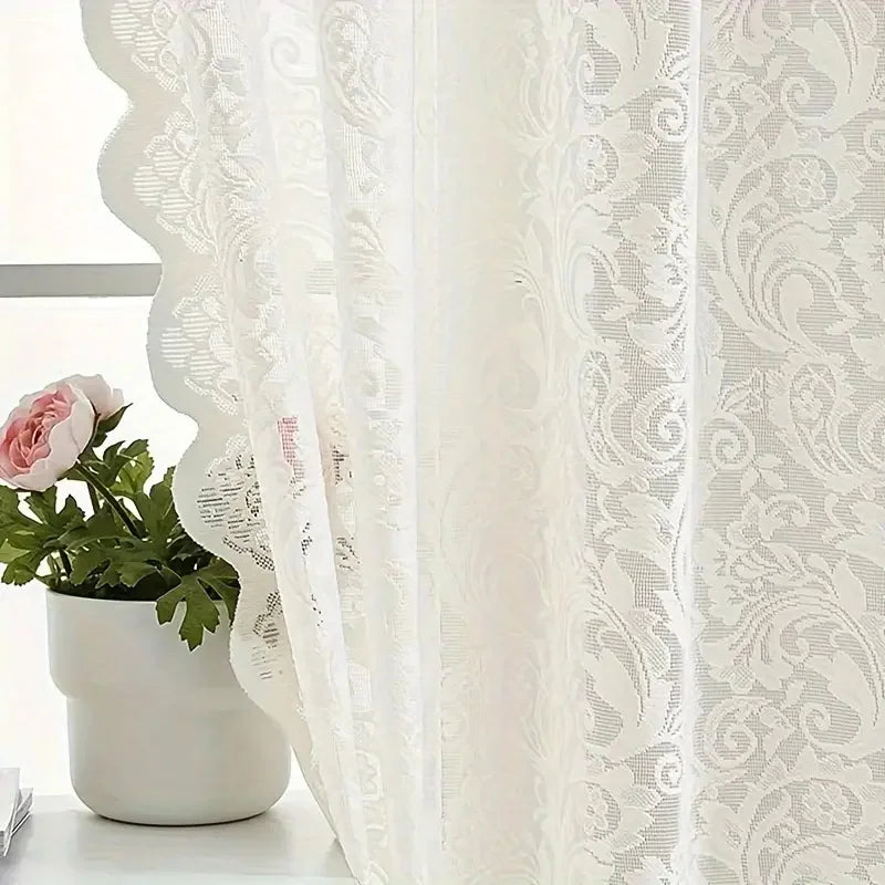Elegant Phoenix Tail Lace Chiffon Curtain