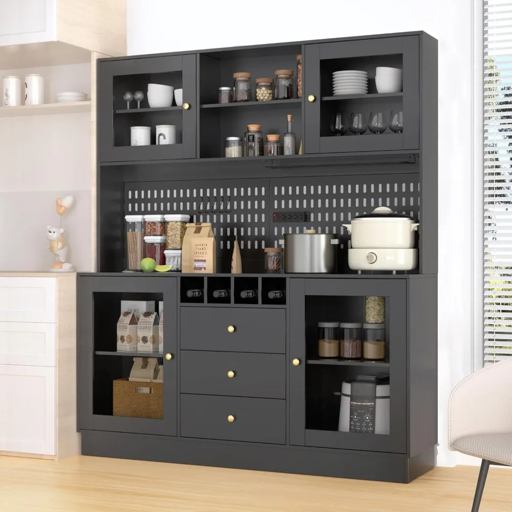 75" Tall Hutch Cabinet with 4 Doors