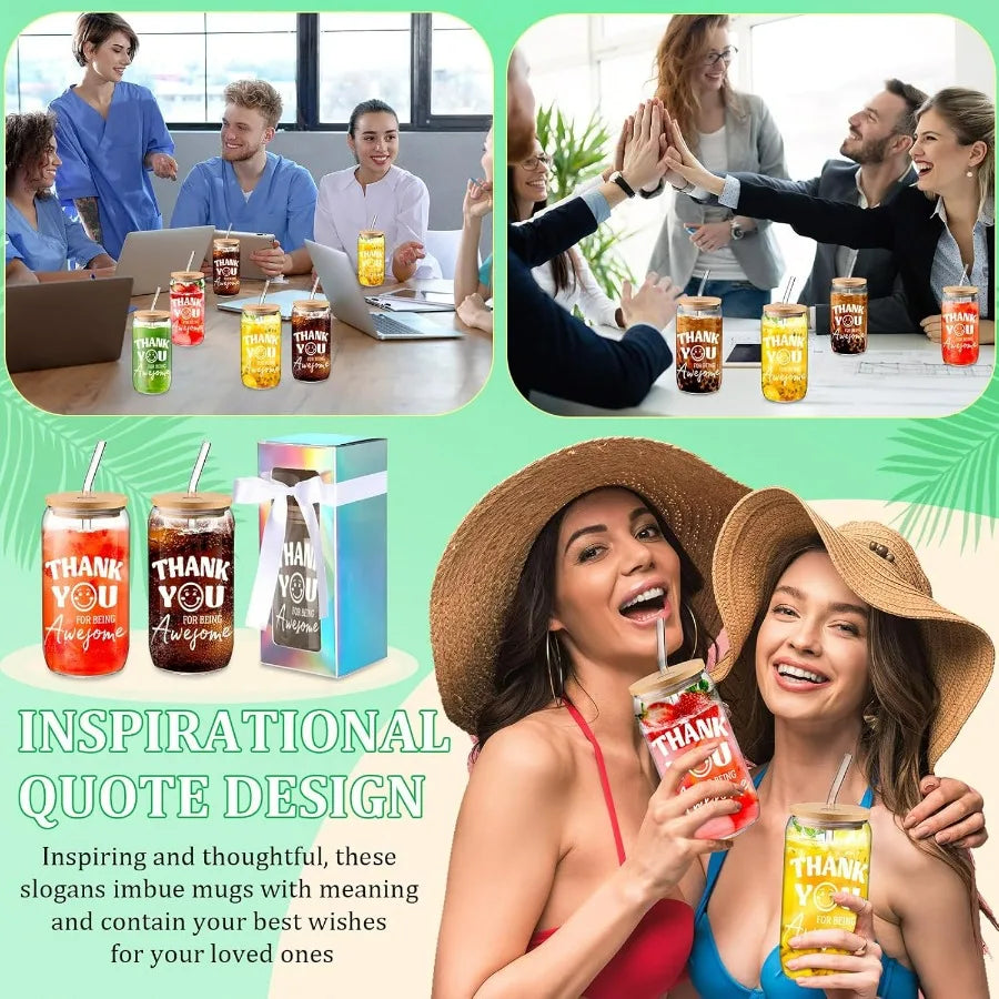 Reusable Thank You Cups w / Lids & Straws