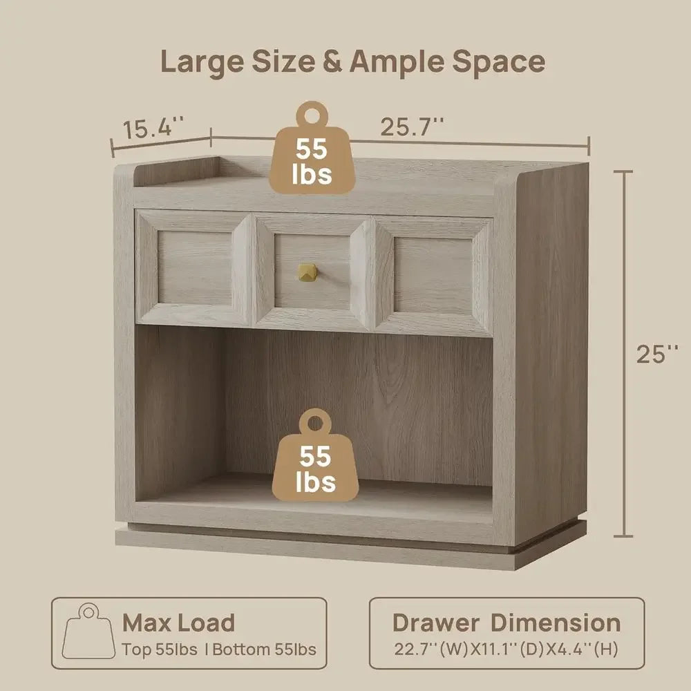 Pair of 26 Wide Grey White Oak Nightstands