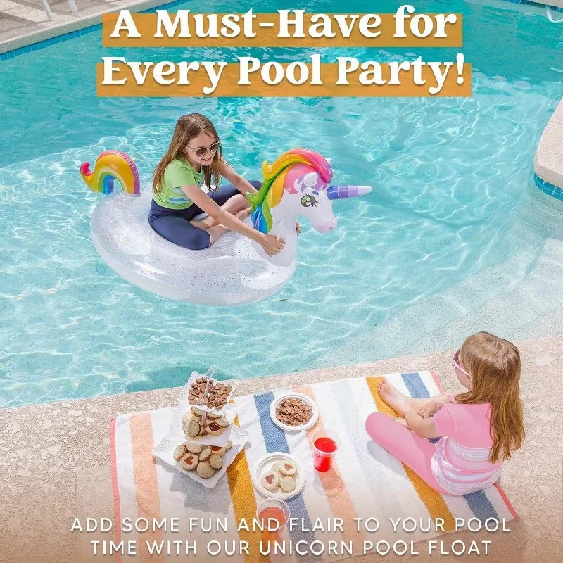 Unicorn Pool Float Inflatable Rainbow Floaty