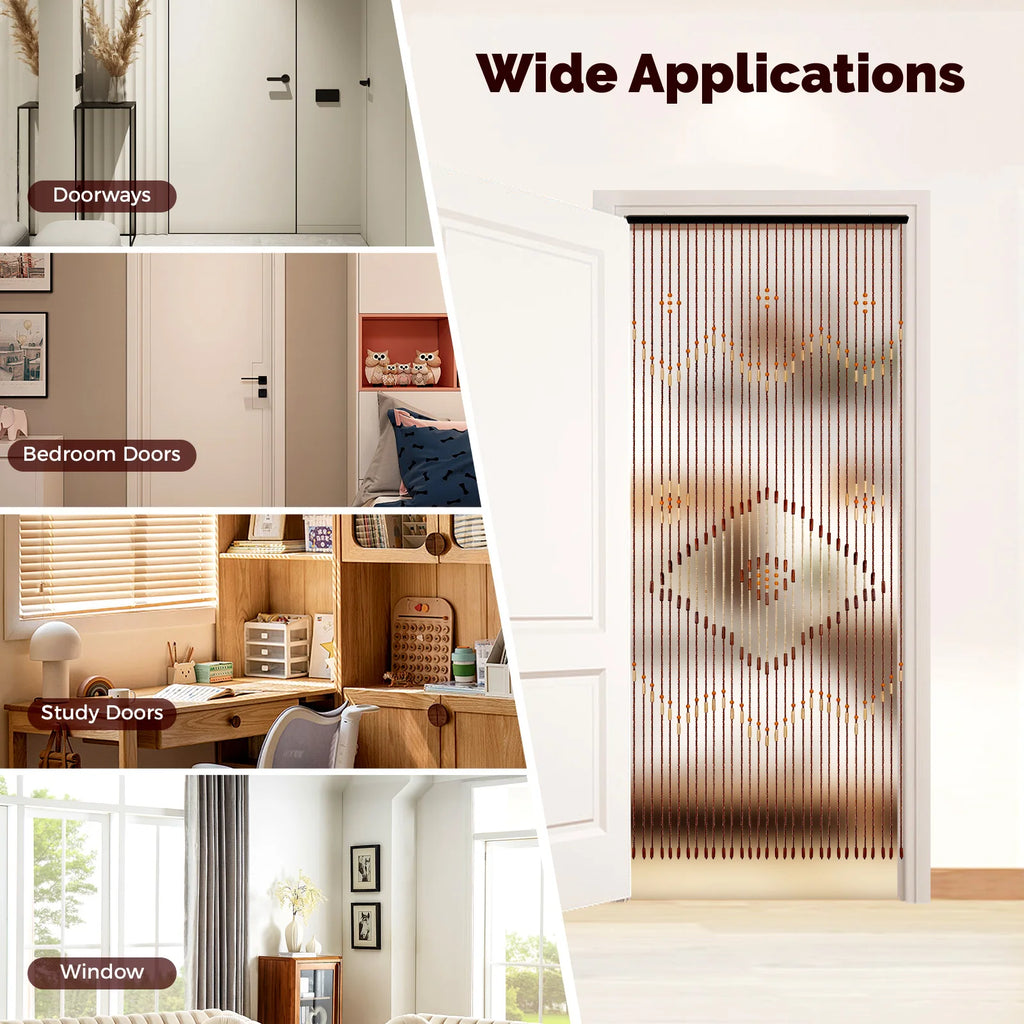 Retro Wooden Bead Curtain