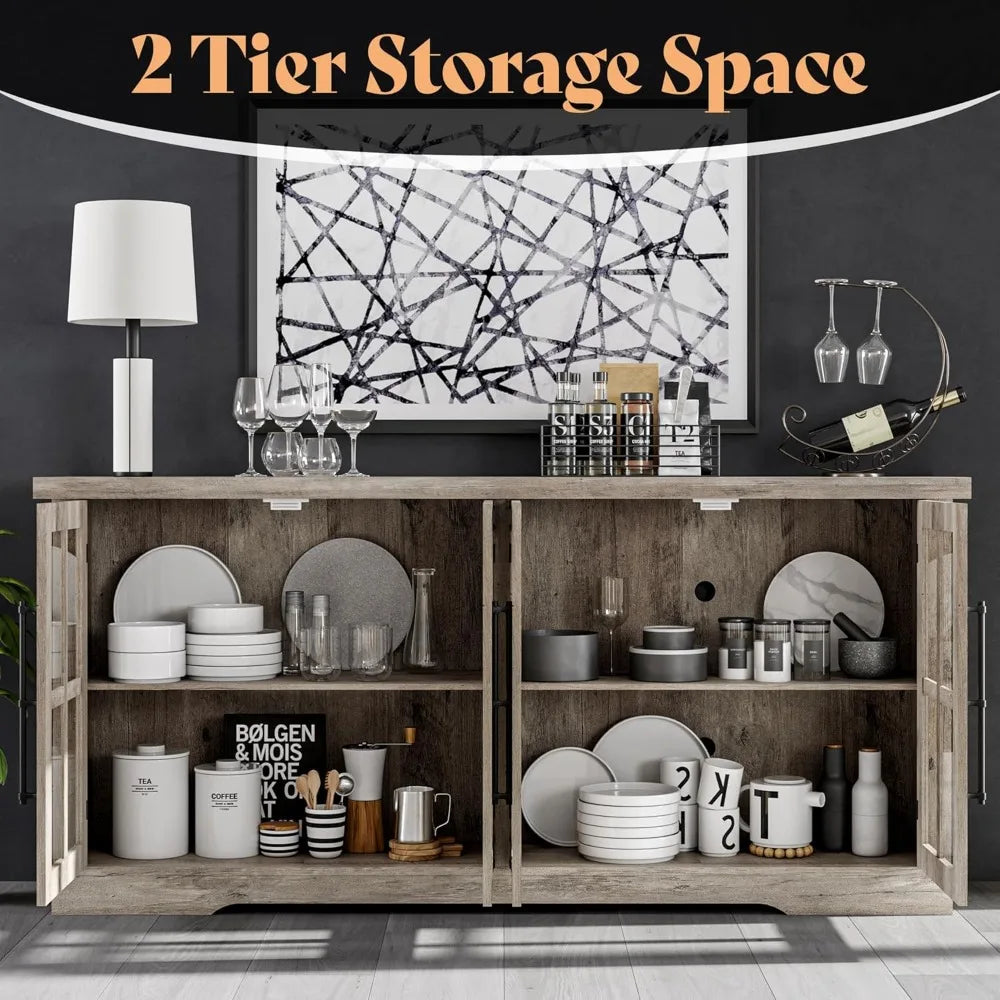 farmhouse 63" buffet sideboard cabinet