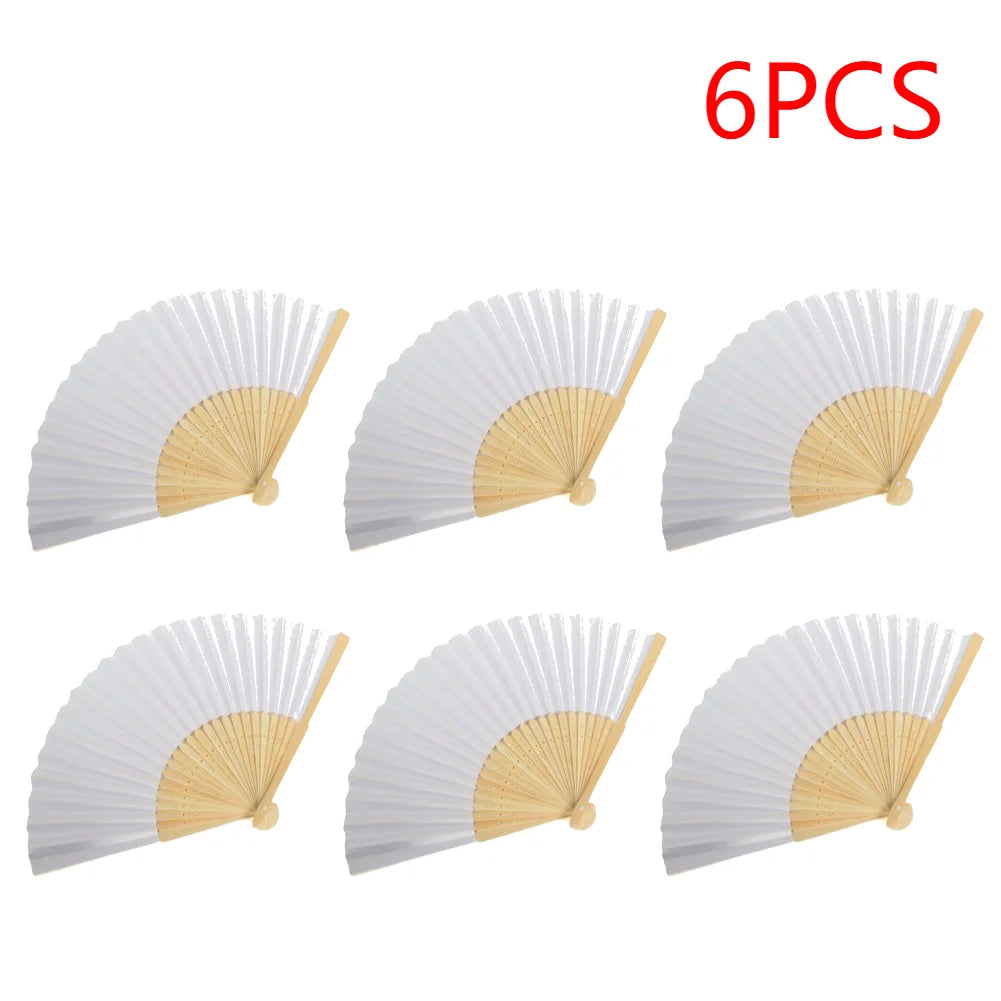 1-50PCS  Bamboo Folding Fan
