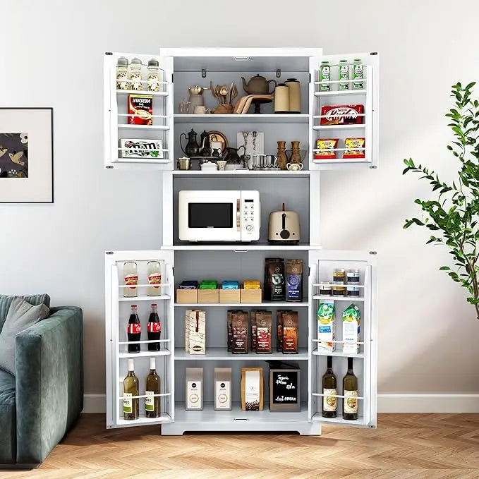 72" Kitchen Pantry Storage Cabinet
