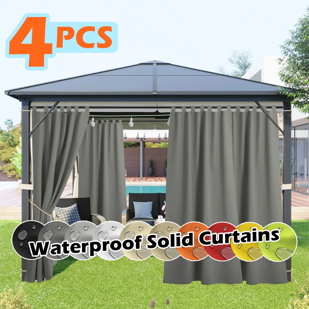 4 Panels Waterproof Outdoor Curtains