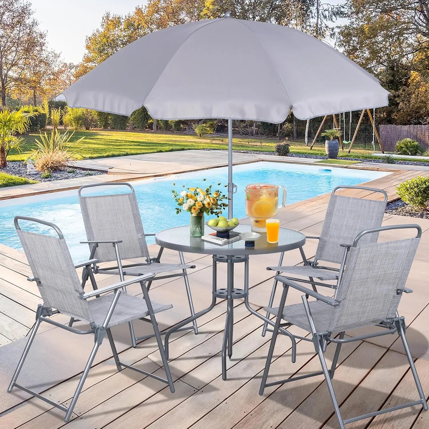 Folding 6 Piece Dining Set