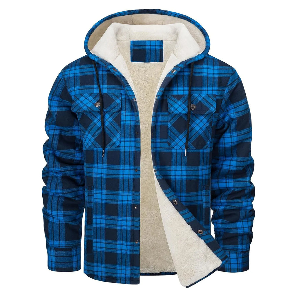 Thick  Flannel Hooded Jacket