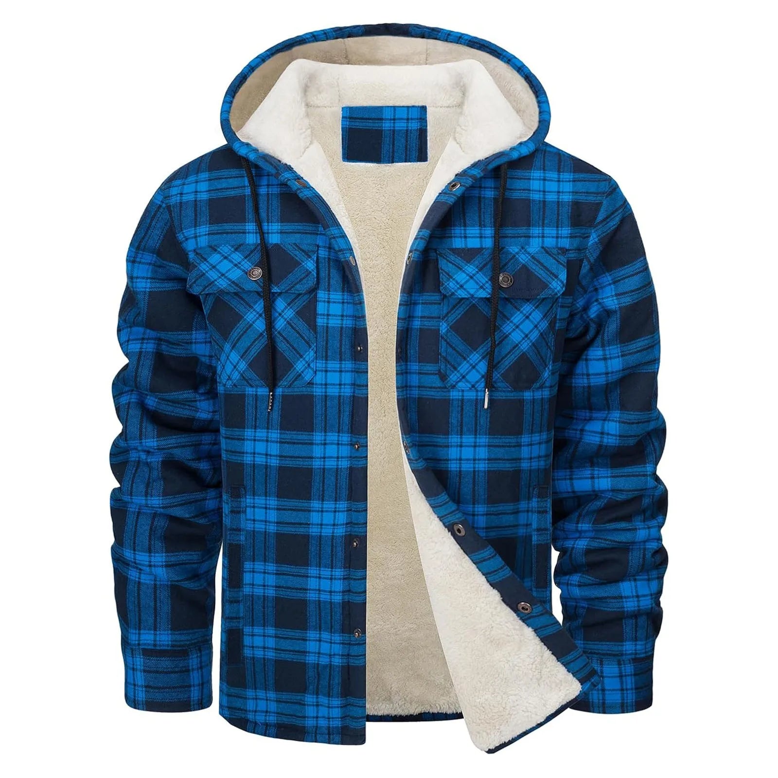 Thick  Flannel Hooded Jacket