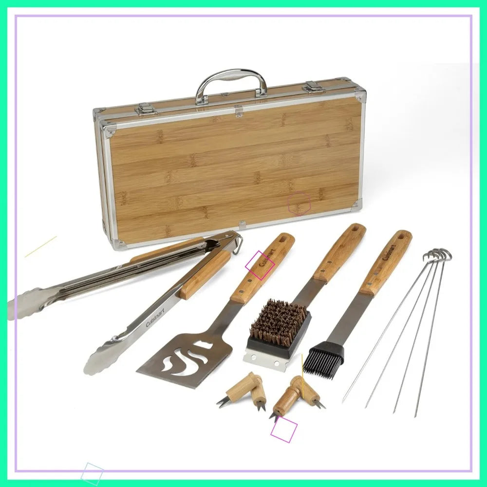 13-Piece Bamboo Grill  Set