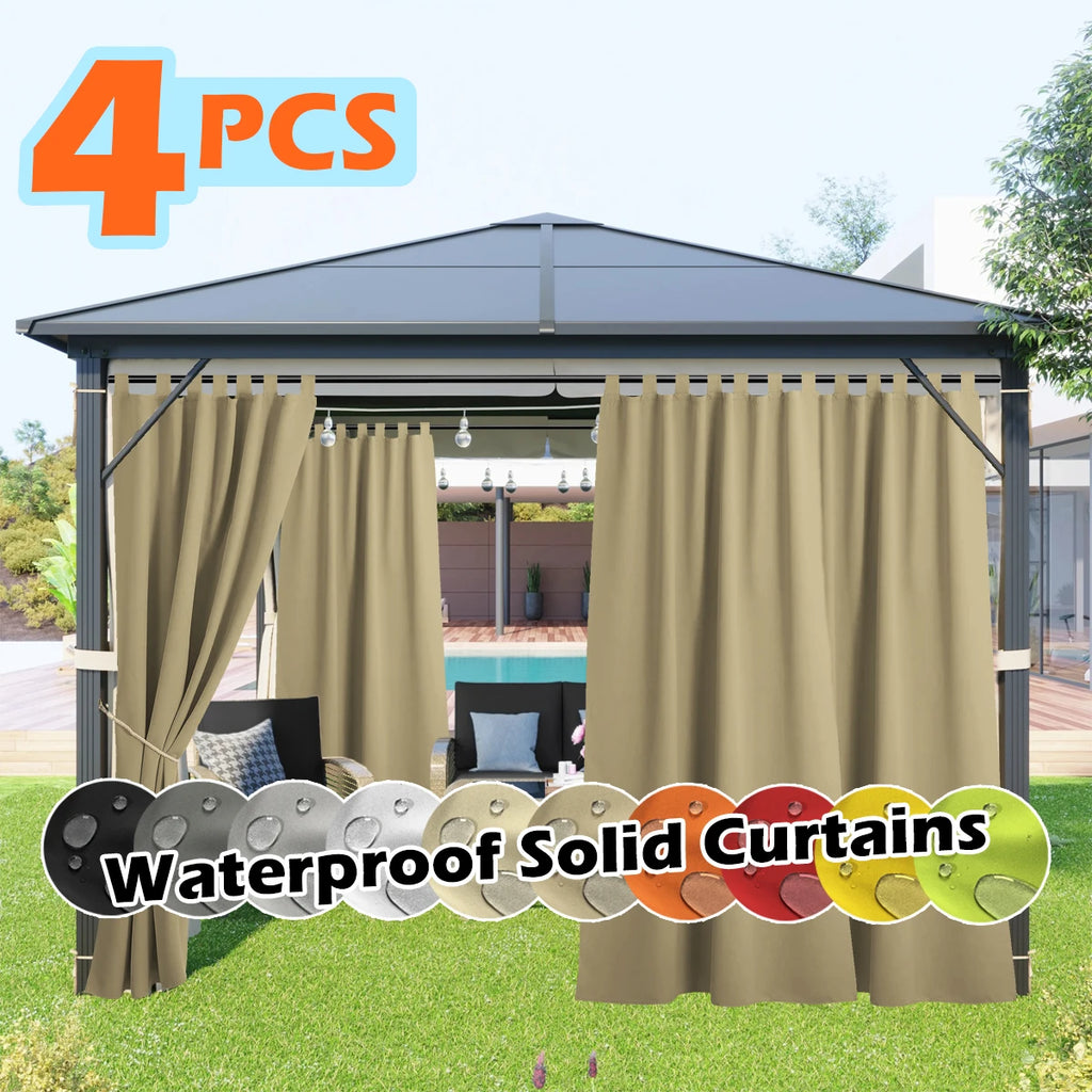 4 Panels Waterproof Outdoor Curtains