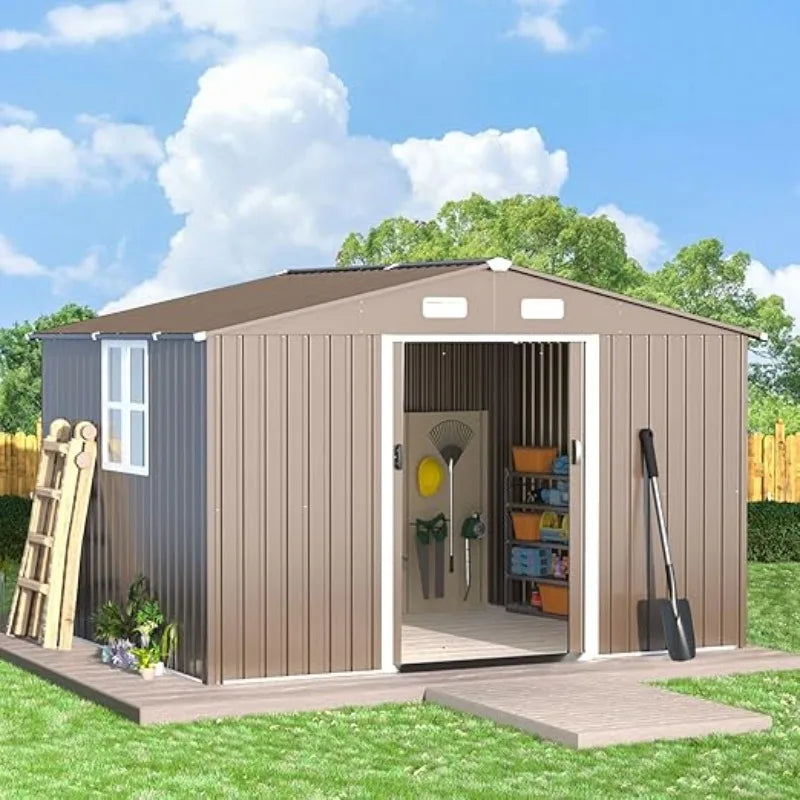 10 'x 8' Outdoor  Galvanized Metal Tool Shed