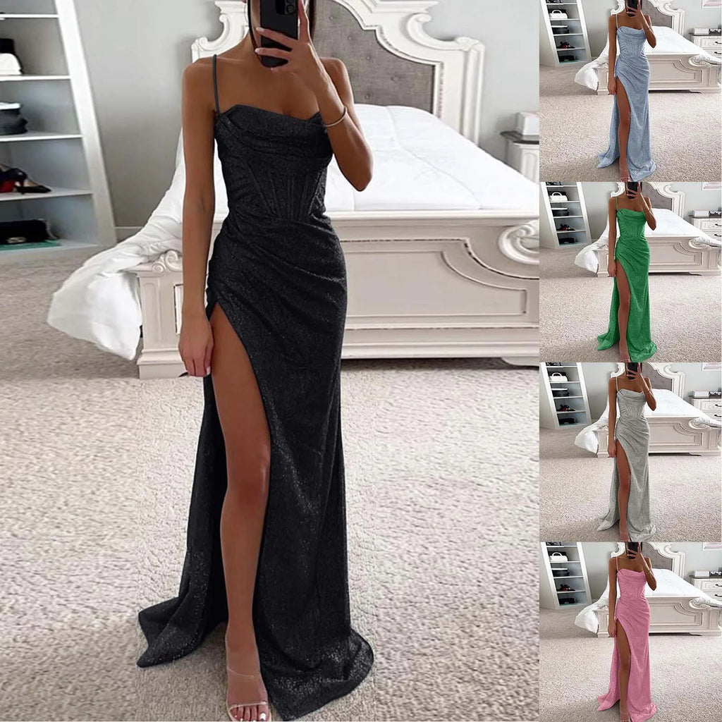 Elegant Glitter Sequin Gown