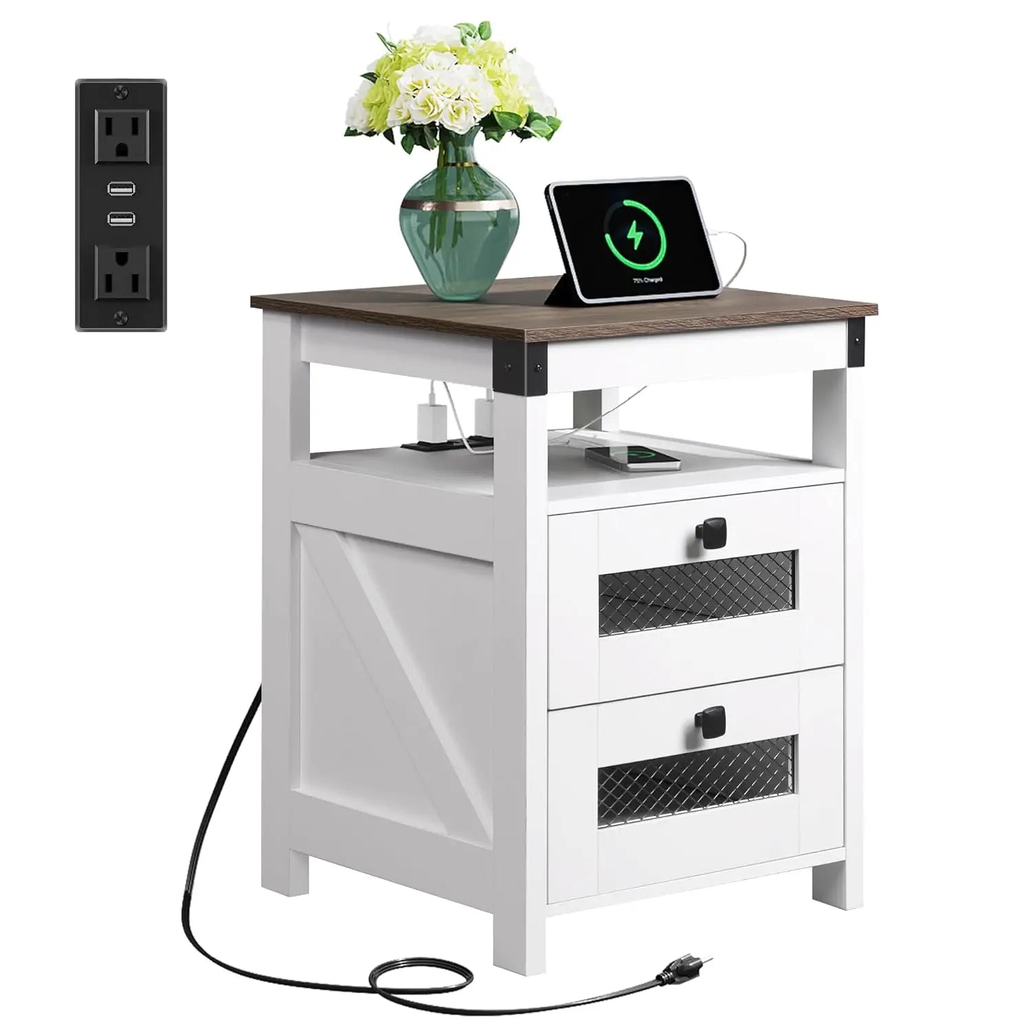 Nightstand with Charging Station