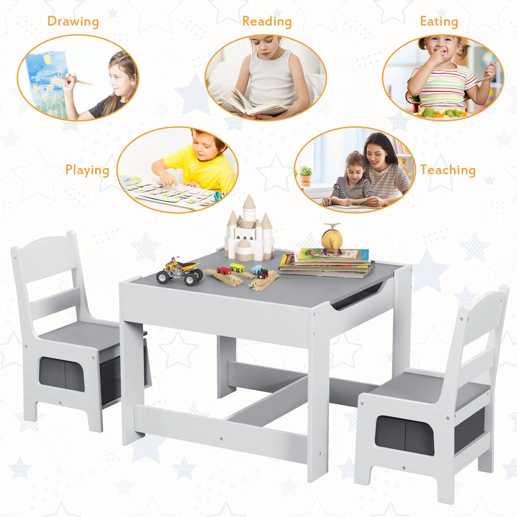 Kids 3 in 1 Table Chairs Set