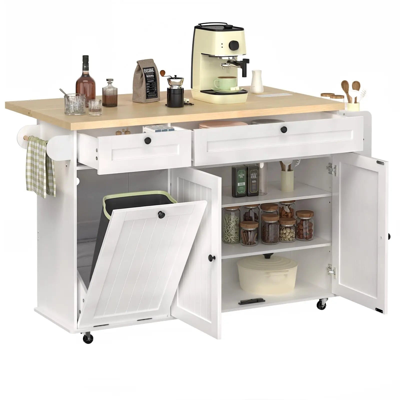 60" Mobile Kitchen Islands Rolling