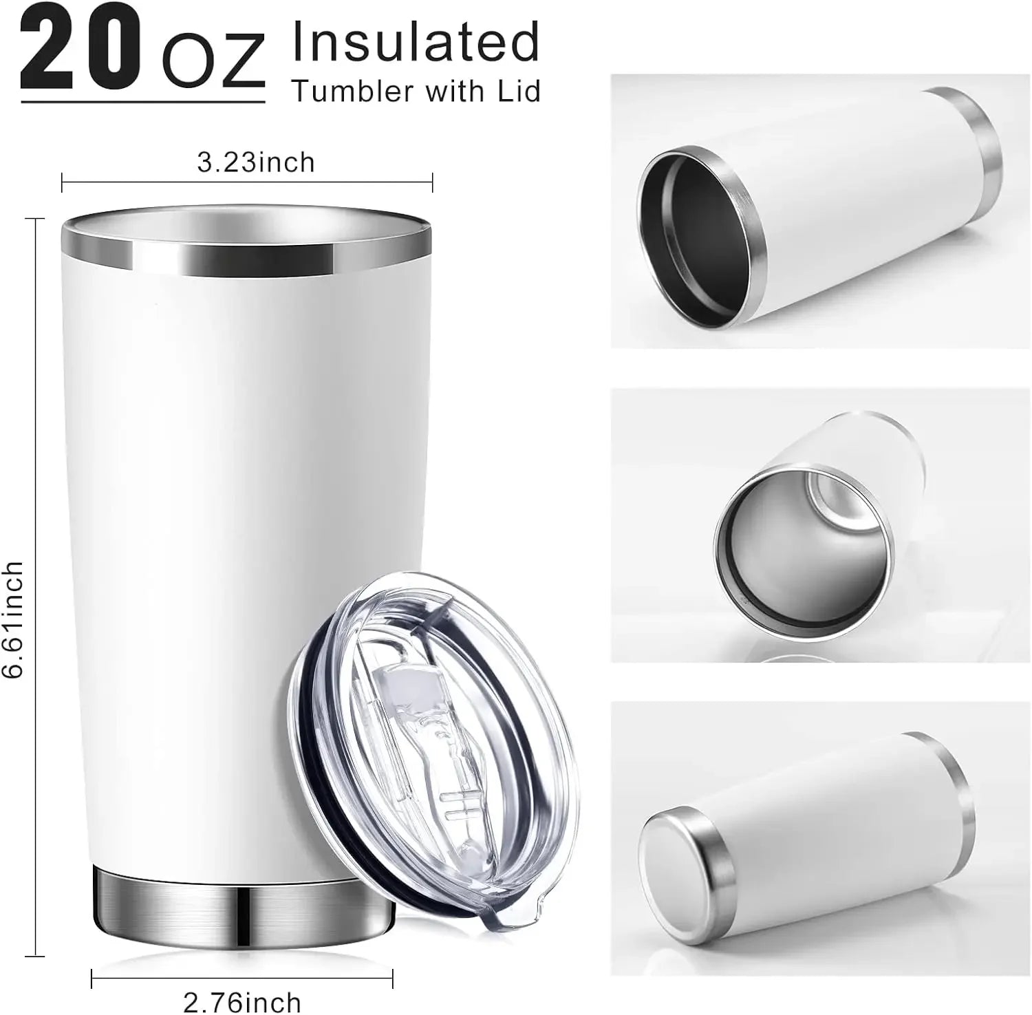 36 Packs Stainless Steel Tumbler Bulk with Lid