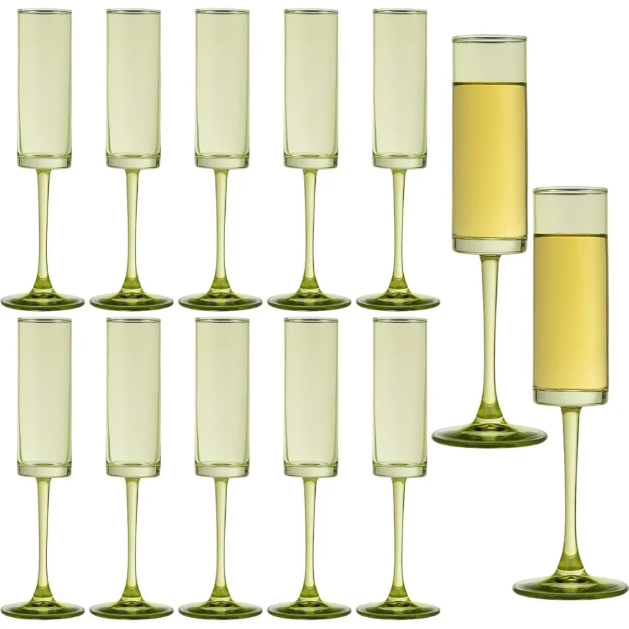Green Champagne Glasses