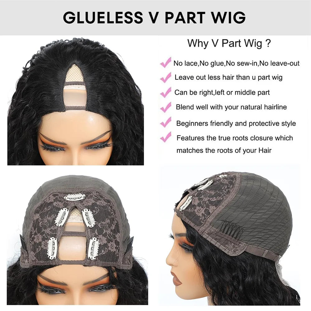 V Part Wig Human Hair Body Wave Brazilian Hair