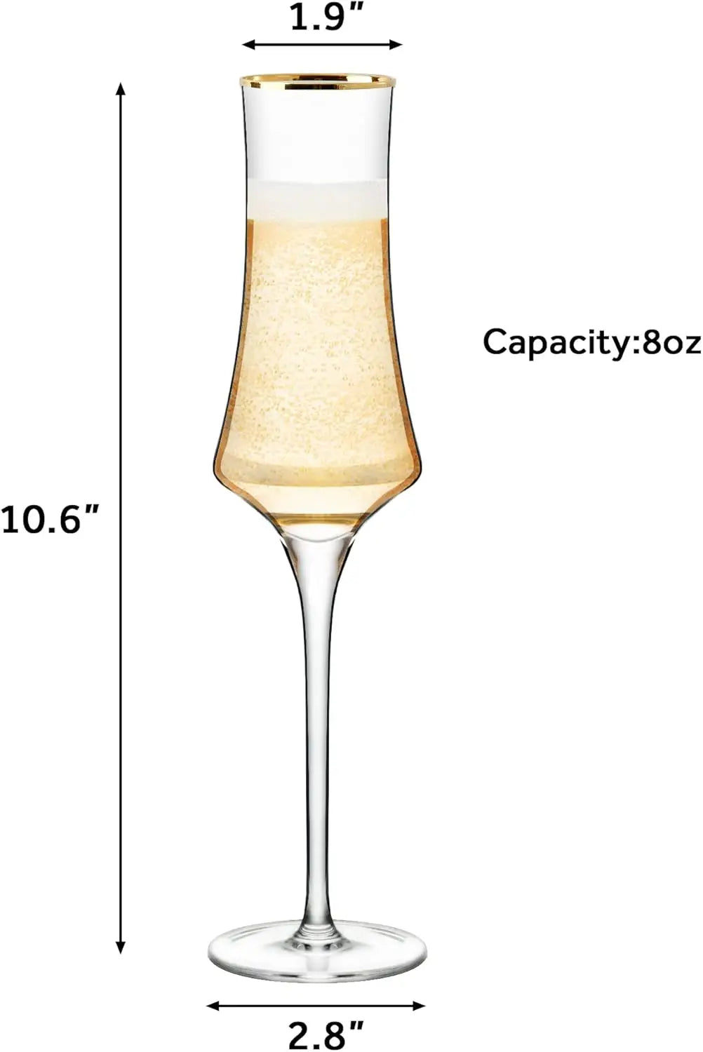 NEW Champagne Flutes Glasses 8oz Set of 6