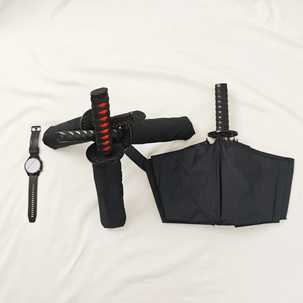 Samurai Handle Folding Umbrella Windproof
