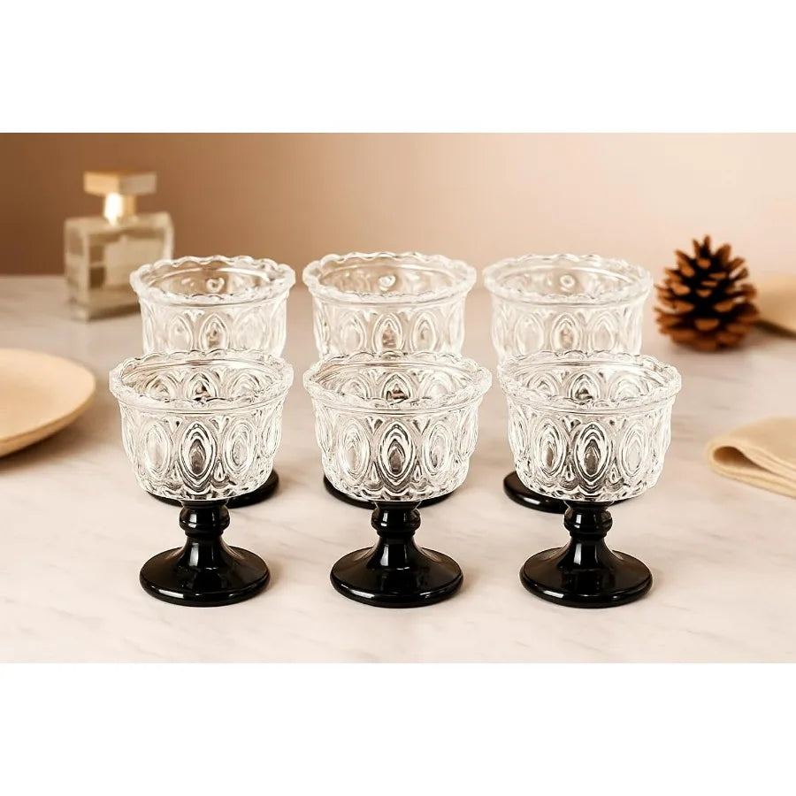 Vintage 7oz Ice Cream Glasses Set of 6