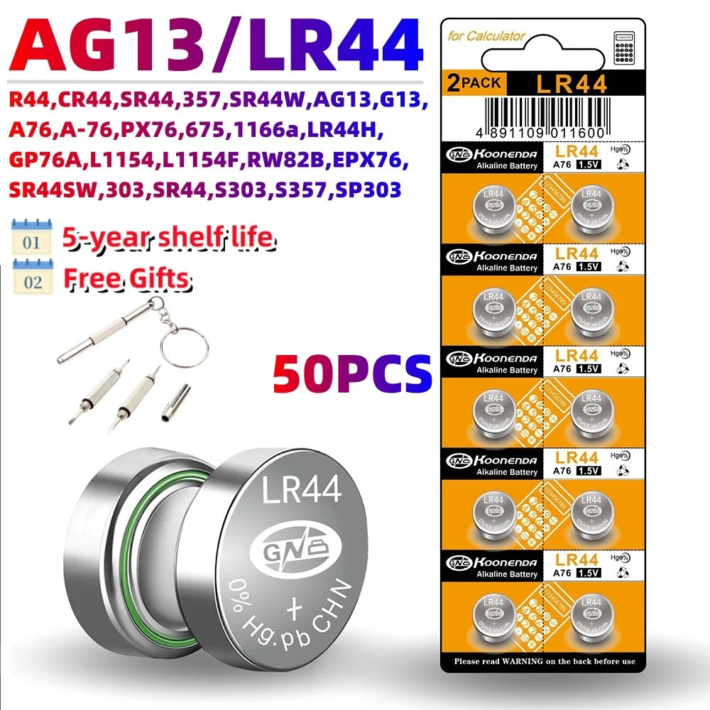50/100pcs LR44 Batteries