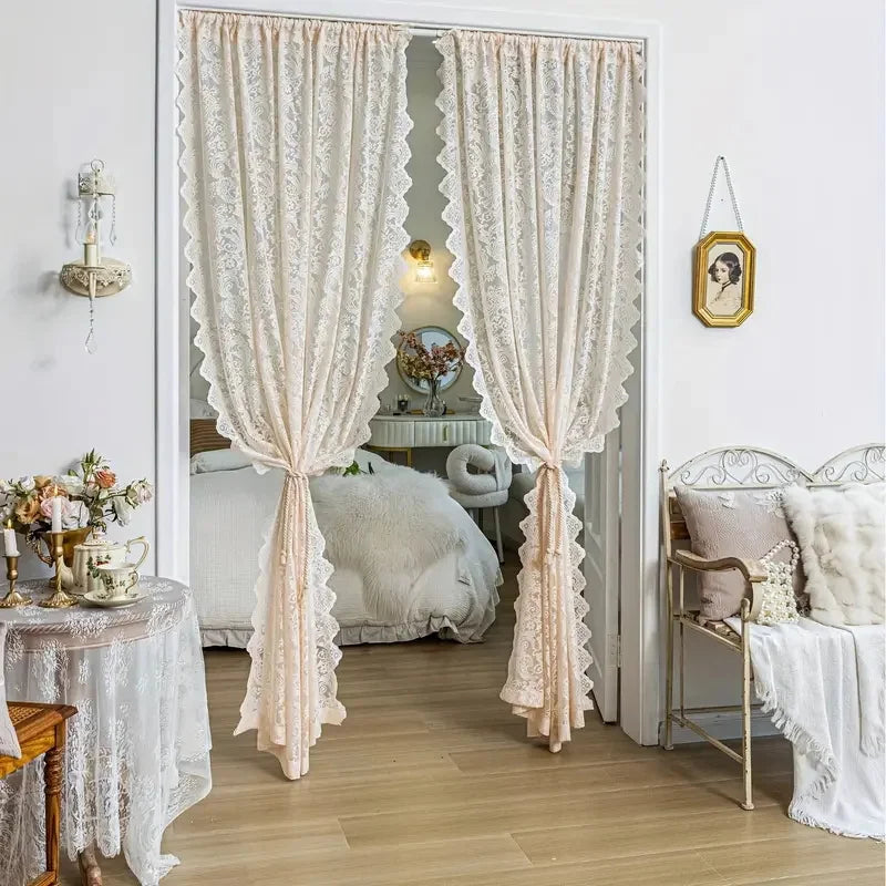 Elegant Phoenix Tail Lace Chiffon Curtain