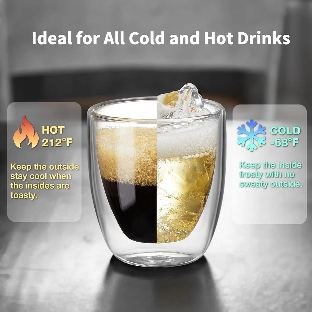 Double Walled 3oz Espresso Cups Set of 4,