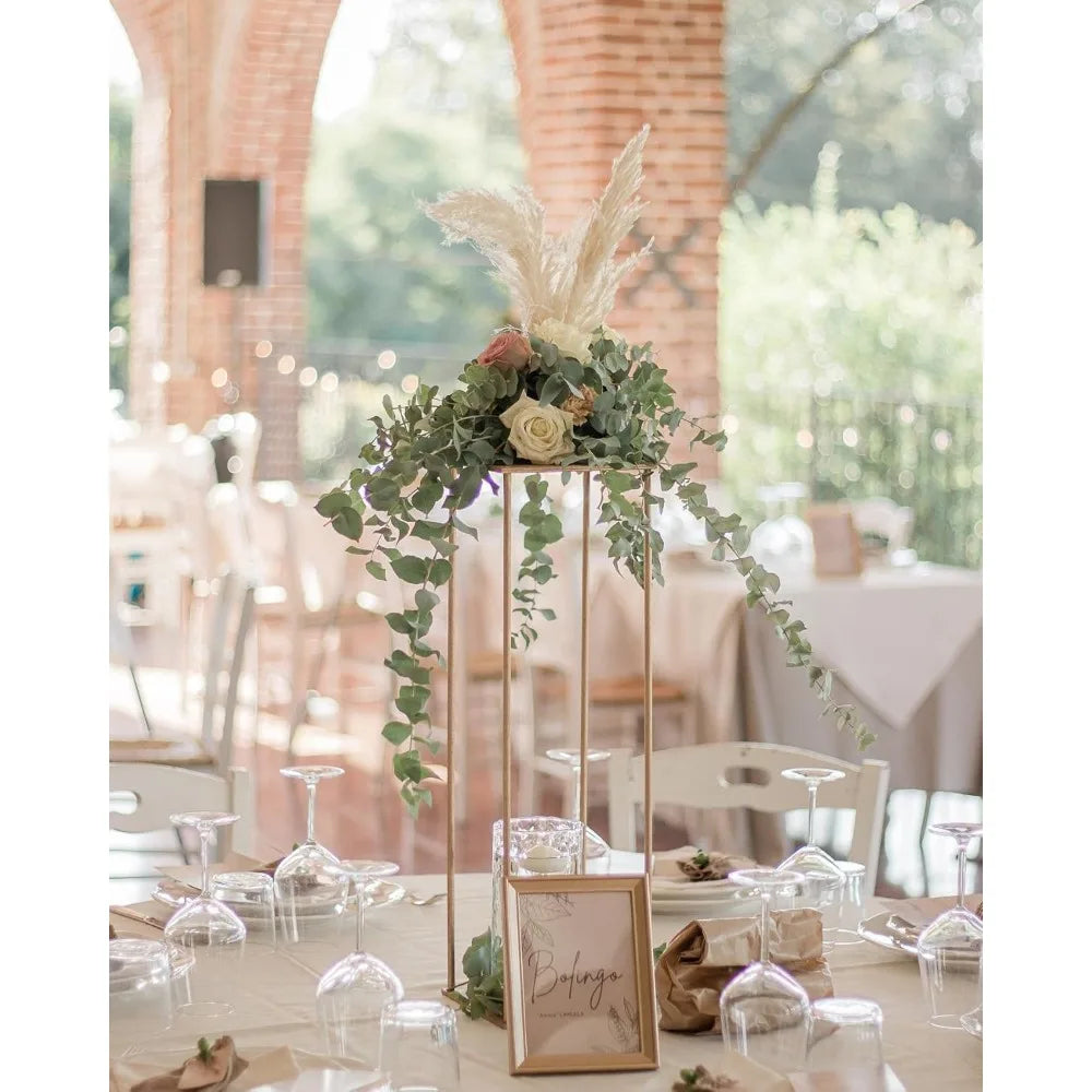 10 Pcs - Gold Flower Centerpiece Vase