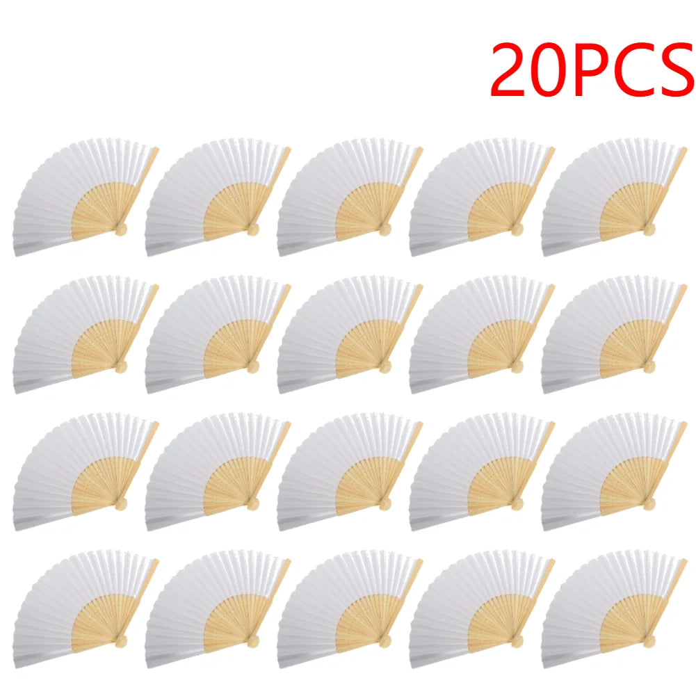 1-50PCS  Bamboo Folding Fan