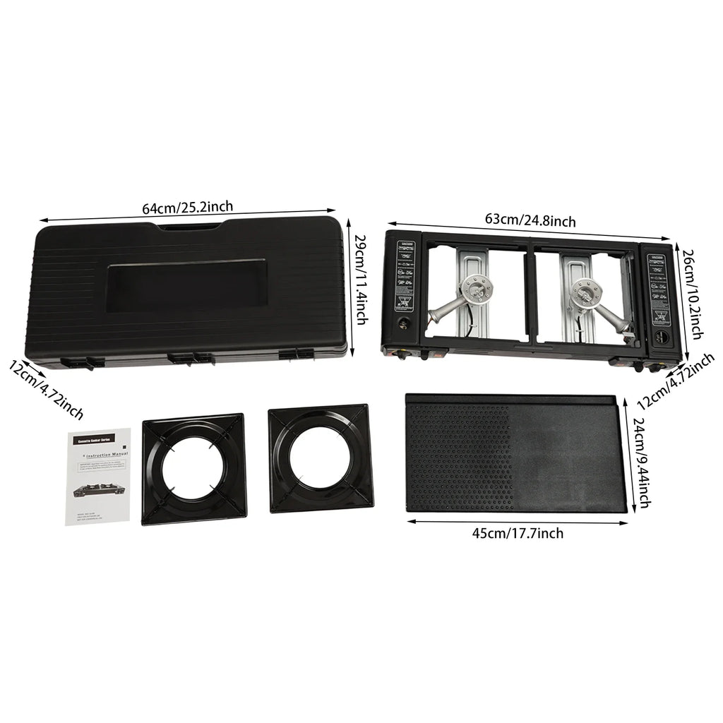 Portable Dual-Burner Camping Stove