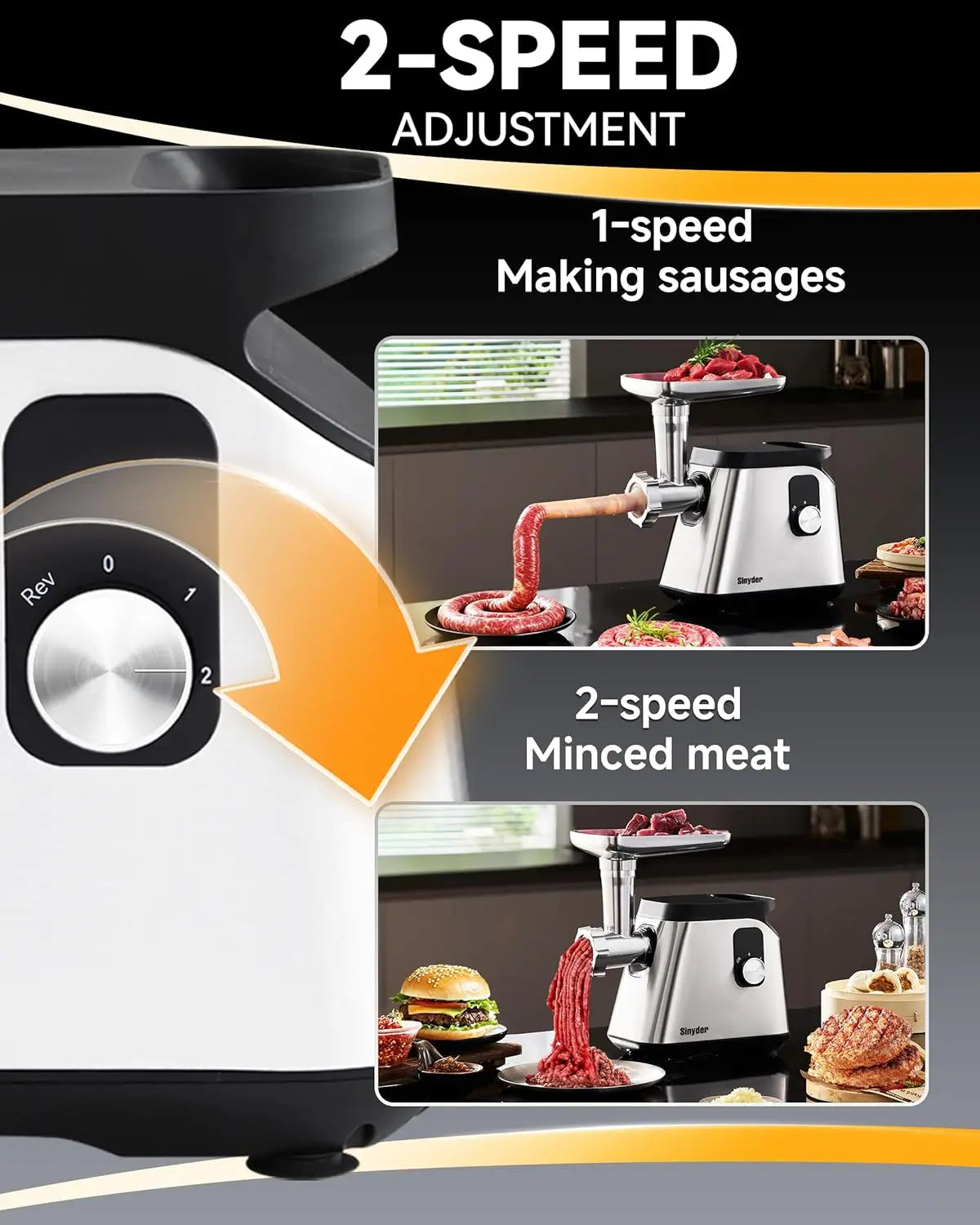 Powerful Electric Meat Grinder with 2 Blades