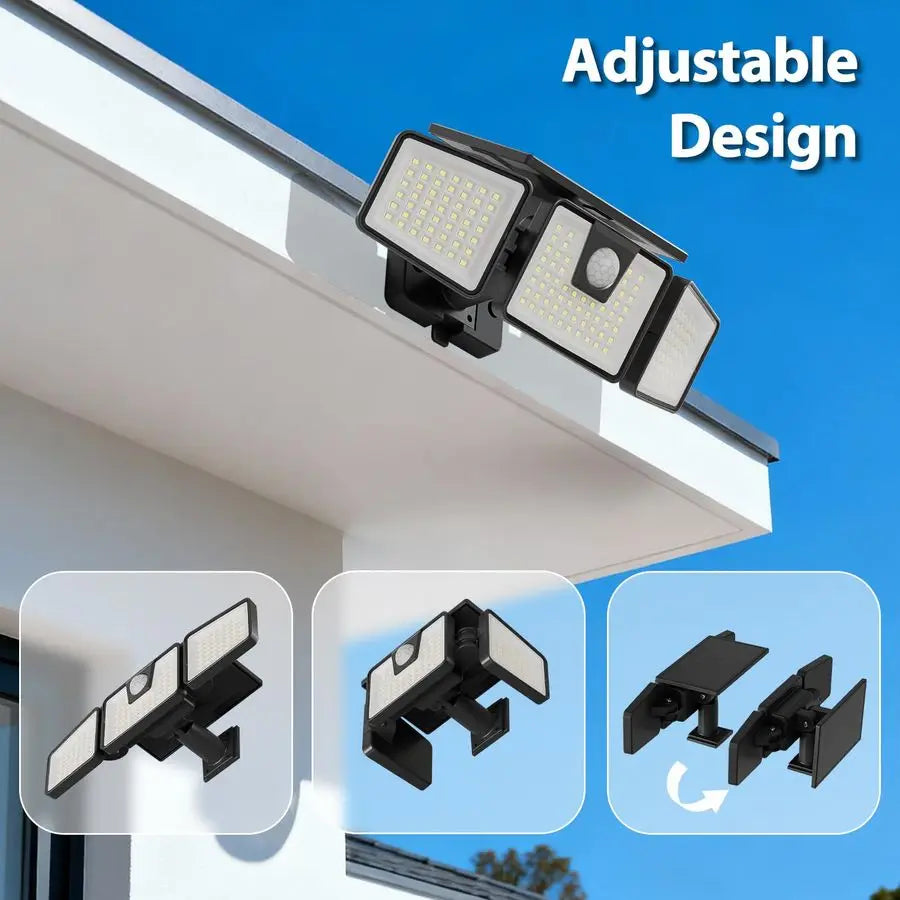 3 Heads Security Lights Solar Powered